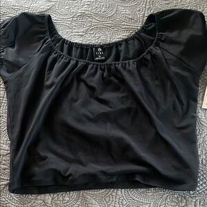 Zine Clothing Black Smocked Crop Blouse